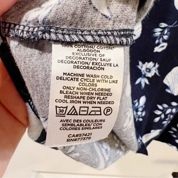 Ann Taylor Shell Tile Bobble Petal Sleeve Pima Cotton Tee Sz L - Picture 8 of 9